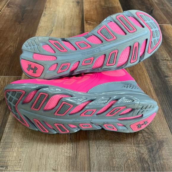 Under Armour Shoes Under Armour High Top Sneakers Neon Hot Pink Gray Basketball Shoes Women